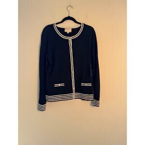 Debbie Morgan Women’s Preppy Black and White Sweater size Large